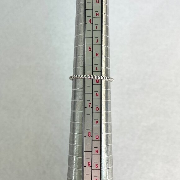 Sterling Silver 925 Minimalist Prong Set Turquoise Twisted Rope Band Ring Sz 6 - Picture 9 of 16